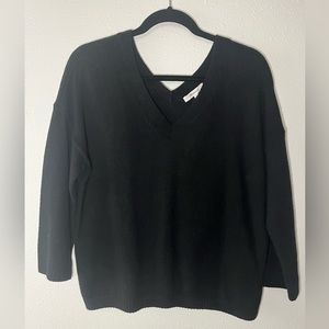 NWT Madewell Double V black knit sweater size Small